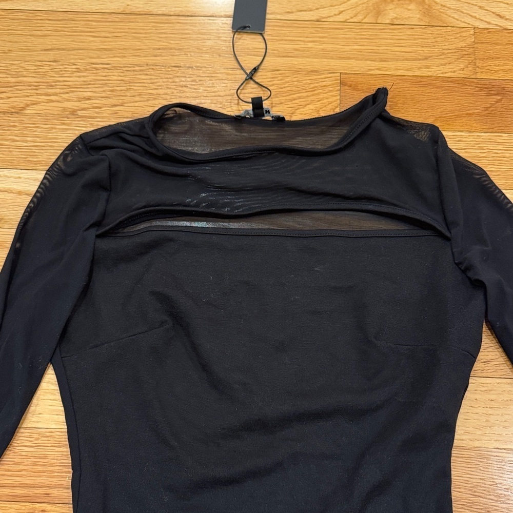 Mesh Black long-sleeve Bodysuit - Picture 5 of 7